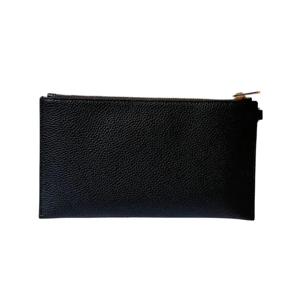 MICHAEL KORS Jet Set Large Leather Clutch Wristlet in Black New w/ Tag MSRP $258